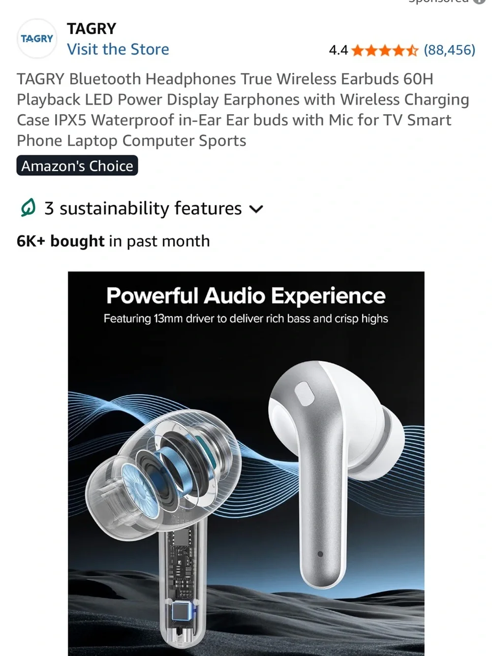 White & Silver True Wireless Bluetooth Earbuds with LED Charging Case